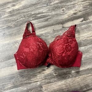 Red Lace Underwire Bra with Adjustable Straps from Torrid